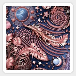 Other Worldly Designs- nebulas, stars, galaxies, planets with feathers Sticker